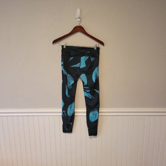 Lululemon Inspire Tight *Full-On Luxtreme (Mesh) Peacock Blue Black W5G70S Sz 4 - Picture 7 of 14